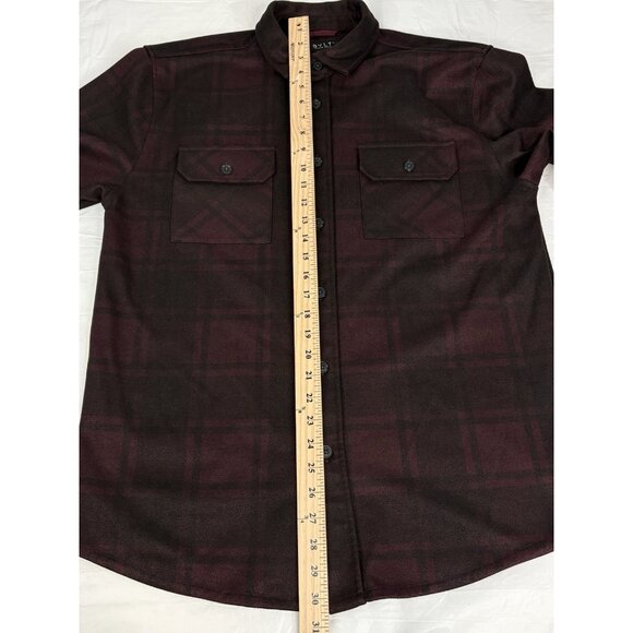Bylt Premium Basics Coastal Overshirt Men’s L Plaid Plum Long Sleeve Heavy - Picture 10 of 14